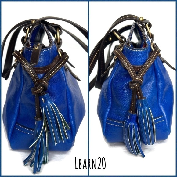 Dooney and Bourke DB Royal Blue Toledo Leather Wing Strap Satchel Florentine Bag - Picture 11 of 14